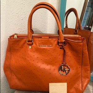 Michael Kors ostrich style leather handbag